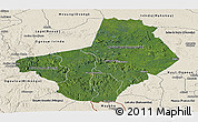 Satellite Panoramic Map of Ogooue-Lolo, shaded relief outside