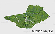 Satellite Panoramic Map of Ogooue-Lolo, single color outside