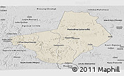 Shaded Relief Panoramic Map of Ogooue-Lolo, desaturated
