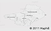 Silver Style Panoramic Map of Ogooue-Lolo, single color outside