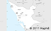 Silver Style Simple Map of Etinboue (Omboue)