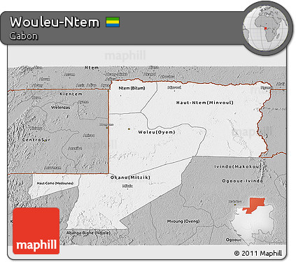 Gray 3D Map of Wouleu-Ntem