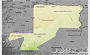 Physical 3D Map of Wouleu-Ntem, darken, desaturated