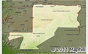 Physical 3D Map of Wouleu-Ntem, darken