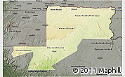 Physical 3D Map of Wouleu-Ntem, darken, semi-desaturated