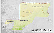 Physical 3D Map of Wouleu-Ntem, lighten, desaturated