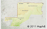 Physical 3D Map of Wouleu-Ntem, lighten, semi-desaturated