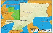 Physical 3D Map of Wouleu-Ntem, political outside
