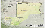 Physical 3D Map of Wouleu-Ntem, semi-desaturated