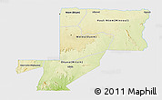 Physical 3D Map of Wouleu-Ntem, single color outside