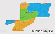 Political 3D Map of Wouleu-Ntem, cropped outside