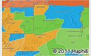 Political 3D Map of Wouleu-Ntem, political shades outside