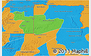 Political 3D Map of Wouleu-Ntem
