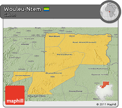 Savanna Style 3D Map of Wouleu-Ntem
