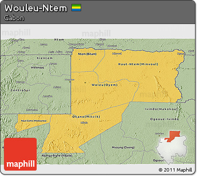 Savanna Style 3D Map of Wouleu-Ntem