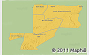 Savanna Style 3D Map of Wouleu-Ntem, single color outside