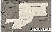 Shaded Relief 3D Map of Wouleu-Ntem, darken
