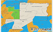Shaded Relief 3D Map of Wouleu-Ntem, political outside