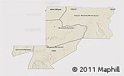 Shaded Relief 3D Map of Wouleu-Ntem, single color outside
