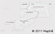 Silver Style 3D Map of Wouleu-Ntem, single color outside