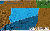 Political 3D Map of Haut-Como (Medouneu), darken