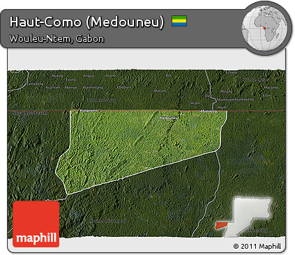 Satellite 3D Map of Haut-Como (Medouneu), darken