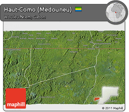 Satellite 3D Map of Haut-Como (Medouneu)