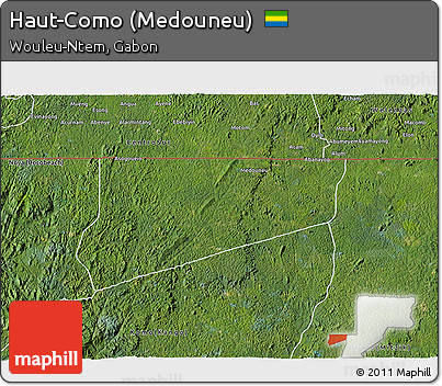 Satellite 3D Map of Haut-Como (Medouneu)