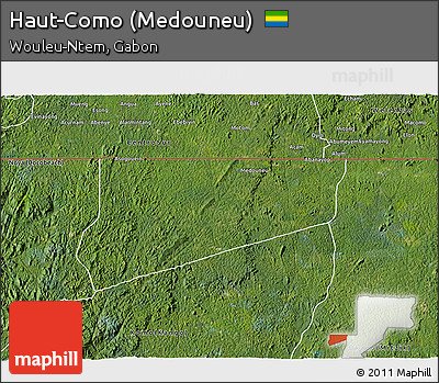 Satellite 3D Map of Haut-Como (Medouneu)