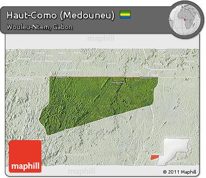 Satellite 3D Map of Haut-Como (Medouneu), lighten