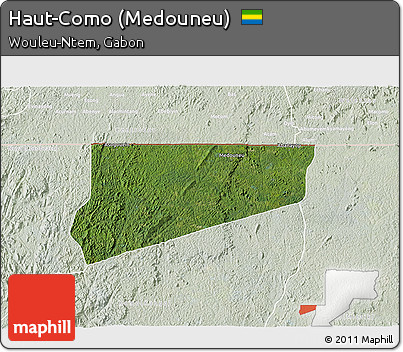 Satellite 3D Map of Haut-Como (Medouneu), lighten