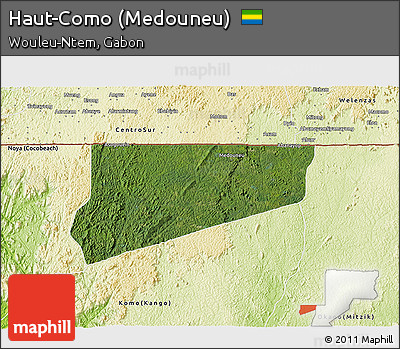 Satellite 3D Map of Haut-Como (Medouneu), physical outside