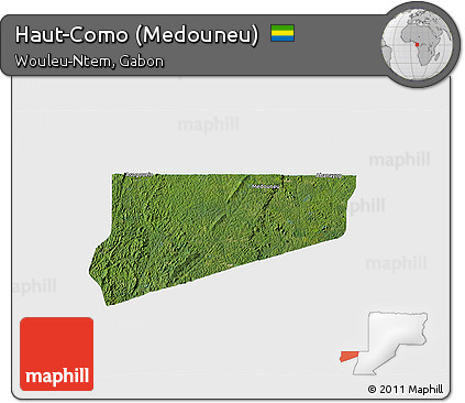Satellite 3D Map of Haut-Como (Medouneu), single color outside