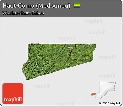 Satellite 3D Map of Haut-Como (Medouneu), single color outside