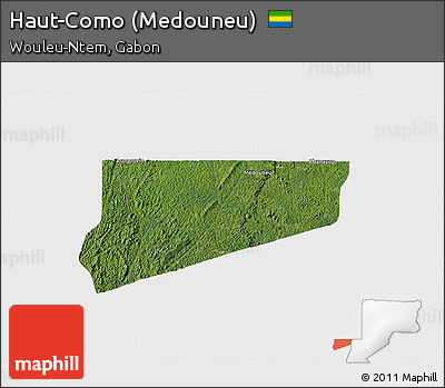Satellite 3D Map of Haut-Como (Medouneu), single color outside