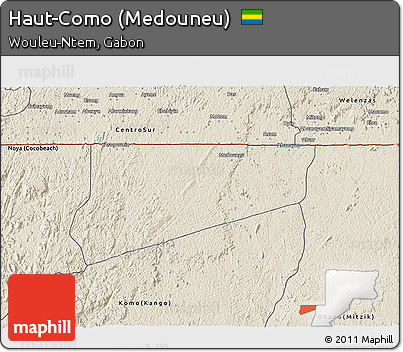 Shaded Relief 3D Map of Haut-Como (Medouneu)