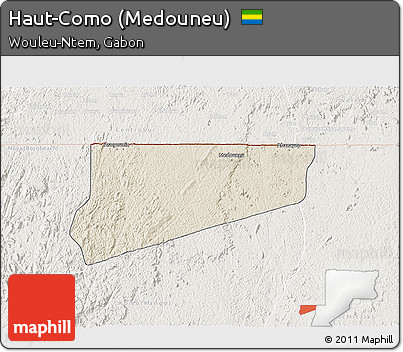 Shaded Relief 3D Map of Haut-Como (Medouneu), lighten
