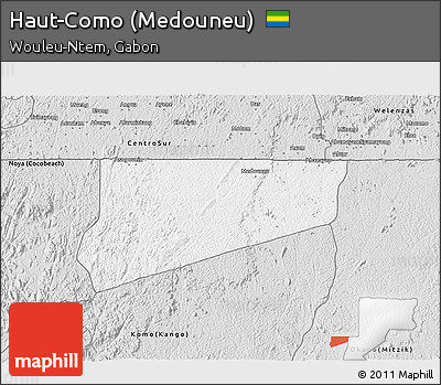 Silver Style 3D Map of Haut-Como (Medouneu)