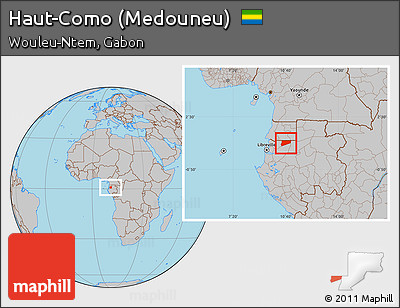 Gray Location Map of Haut-Como (Medouneu)