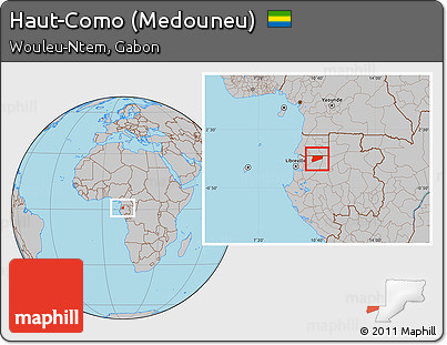Gray Location Map of Haut-Como (Medouneu)