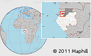 Gray Location Map of Haut-Como (Medouneu), highlighted country, highlighted parent region, within the entire country