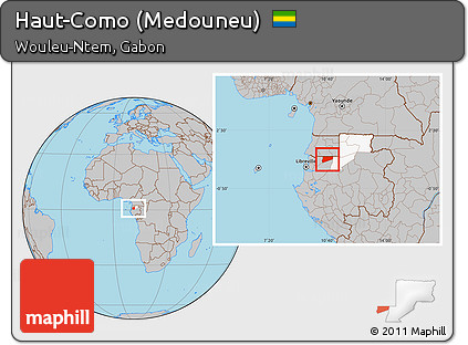 Gray Location Map of Haut-Como (Medouneu), highlighted parent region