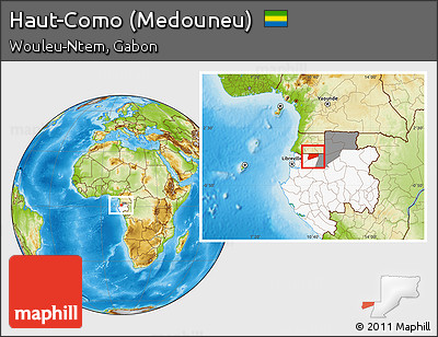 Physical Location Map of Haut-Como (Medouneu), highlighted country, highlighted parent region