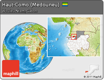 Physical Location Map of Haut-Como (Medouneu), highlighted country, highlighted parent region