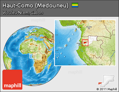 Physical Location Map of Haut-Como (Medouneu), highlighted parent region