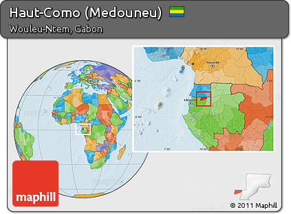 Political Location Map of Haut-Como (Medouneu)