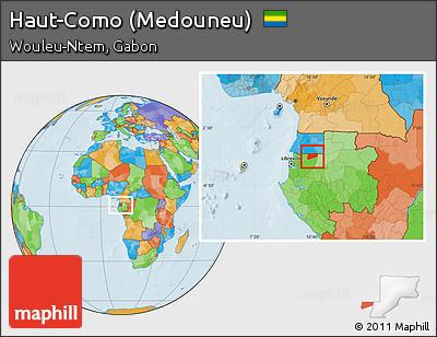 Political Location Map of Haut-Como (Medouneu)