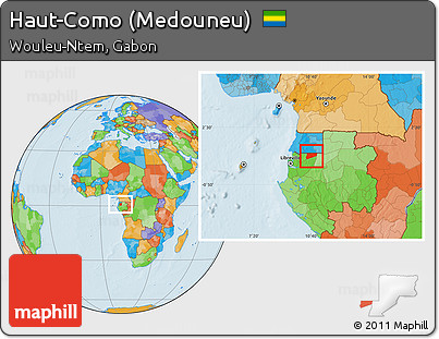 Political Location Map of Haut-Como (Medouneu)