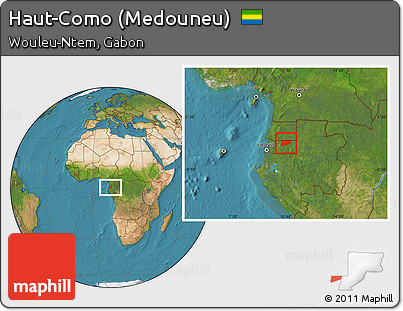 Satellite Location Map of Haut-Como (Medouneu)