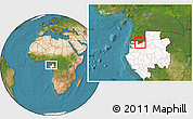 Satellite Location Map of Haut-Como (Medouneu), highlighted country